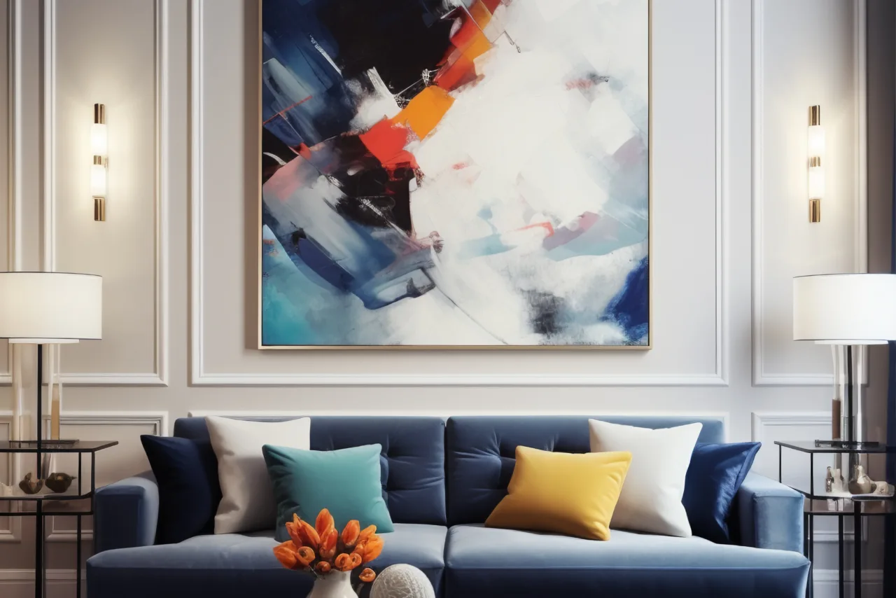 Abstract wall art enhancing the elegance of prestige homes.