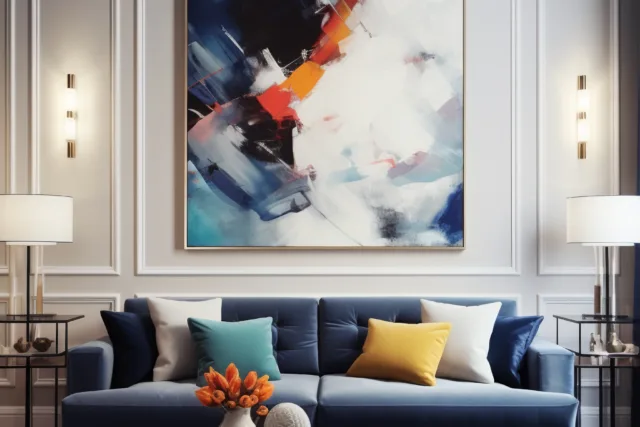 Abstract wall art enhancing the elegance of prestige homes.